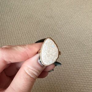 Threshold Gold and Cream Teardrop Ring